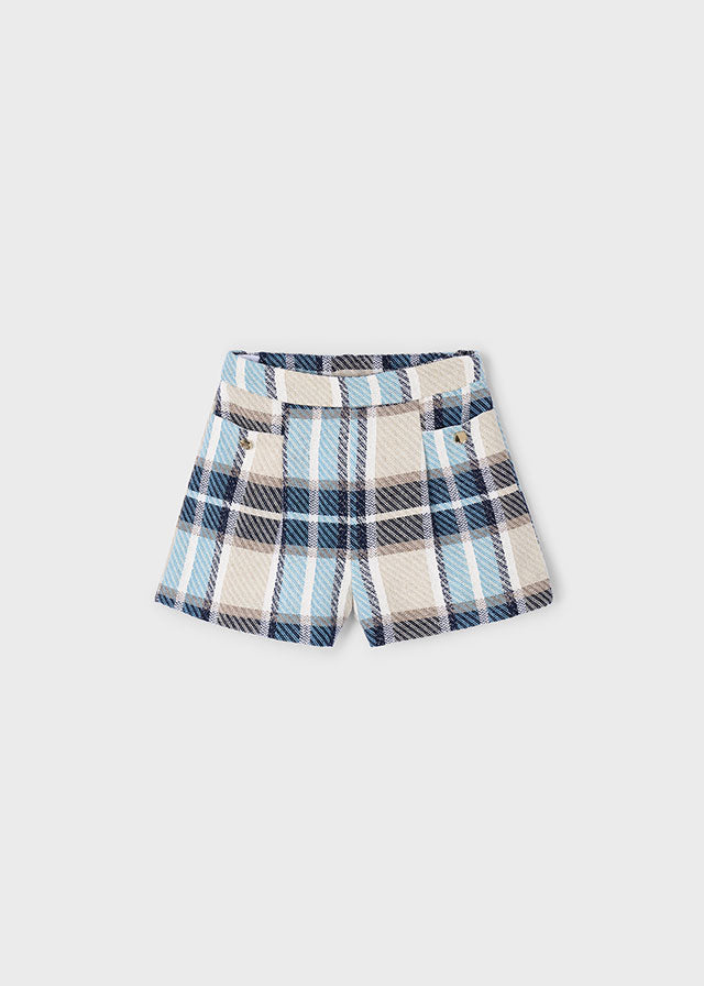 4225 Mayoral Tartan Check Style Dressy Shorts