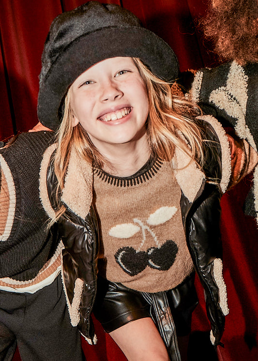 7316 Knitted Heart Cherries Jumper