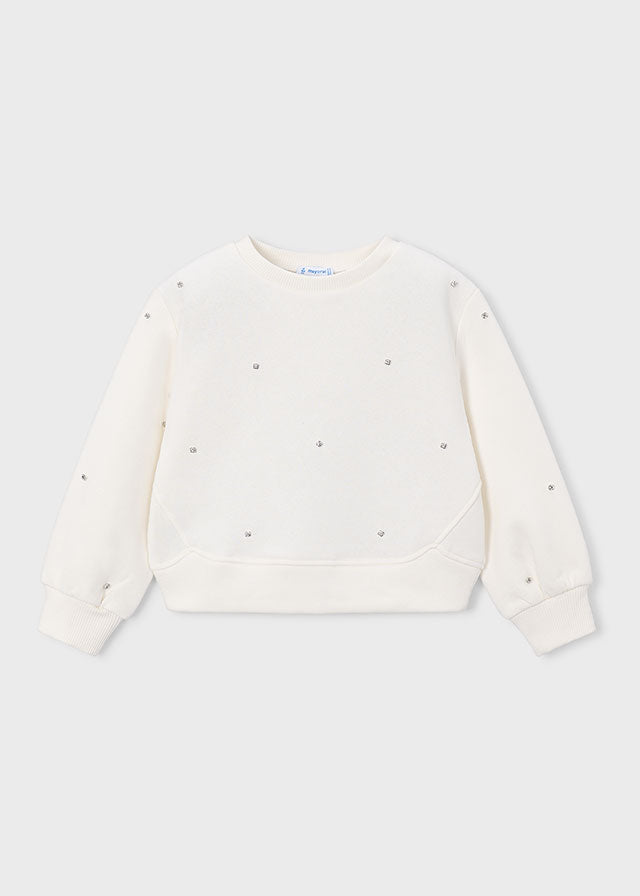 Mayoral Heart Appliqué Sweatshirt | Girls Designer Sweatshirt | Little VIPs 4408