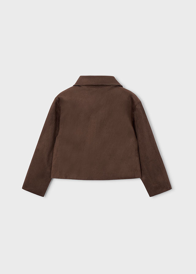 4409 Mayoral Faux Suede Jacket | Girls Designer Suedette Jacket | Little VIPs