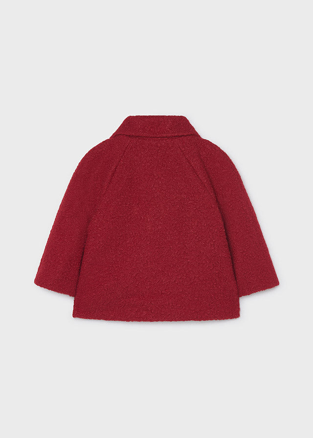 Mayoral 4411 Bouclé Coat with Matching Bag Red | Little VIPS