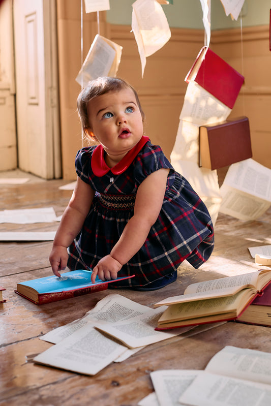 PAP33132 Patachou Checked Tartan Dress