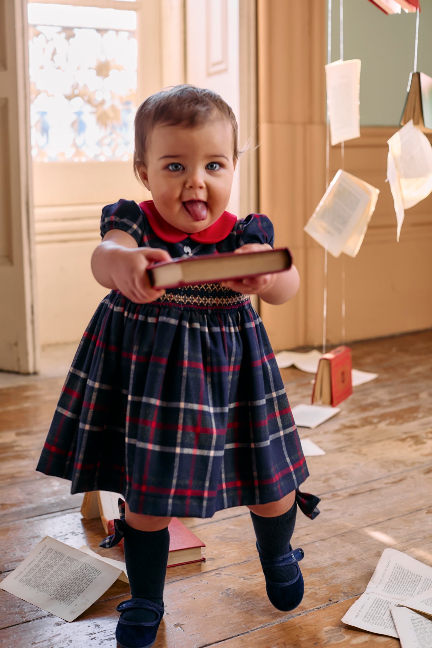 PAP33132 Patachou Checked Tartan Dress