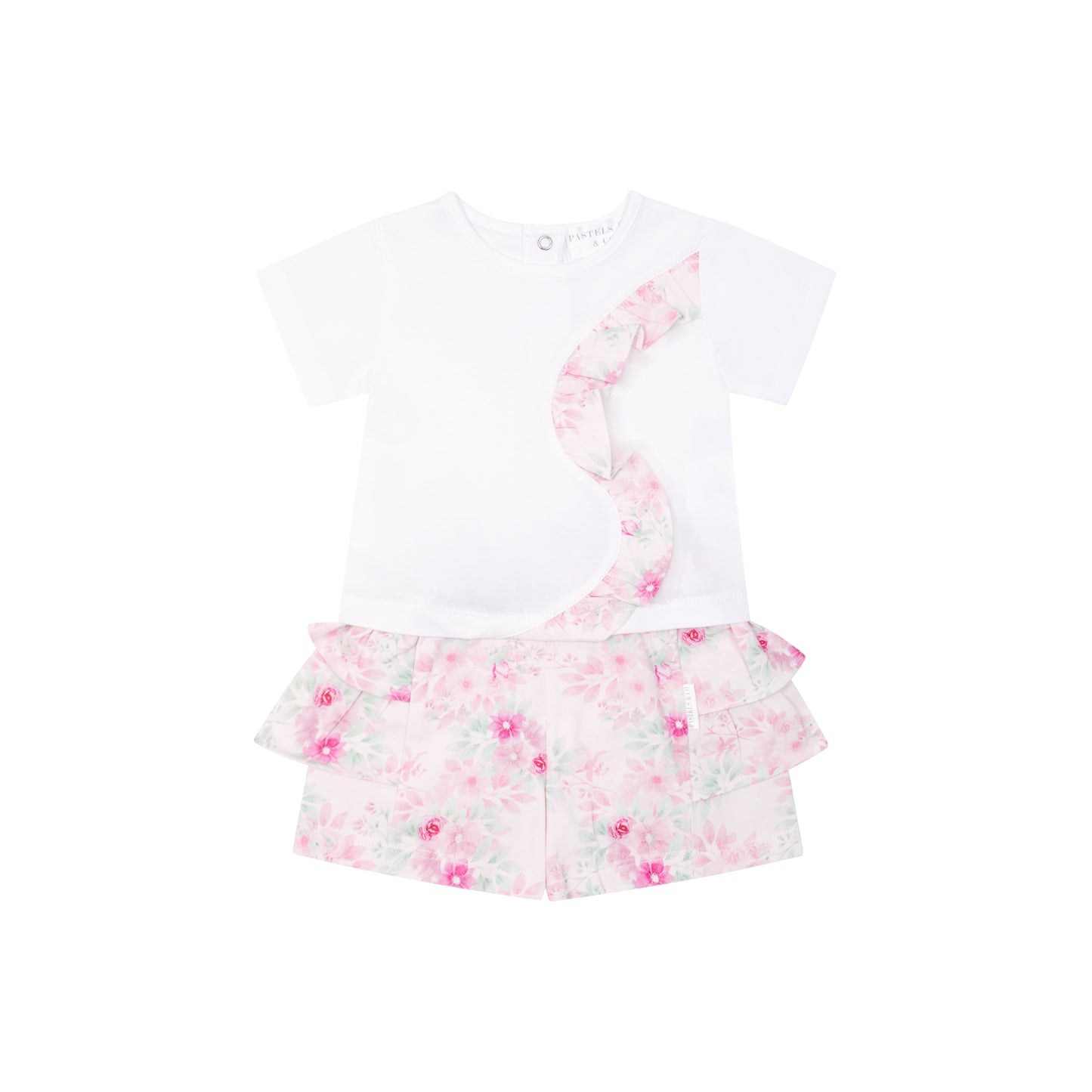 050G Pastels Floral Short Set - Ocean