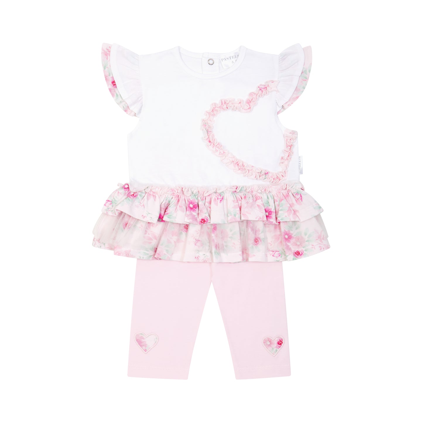 050J Pastels Floral Heart Legging Set - Oslo