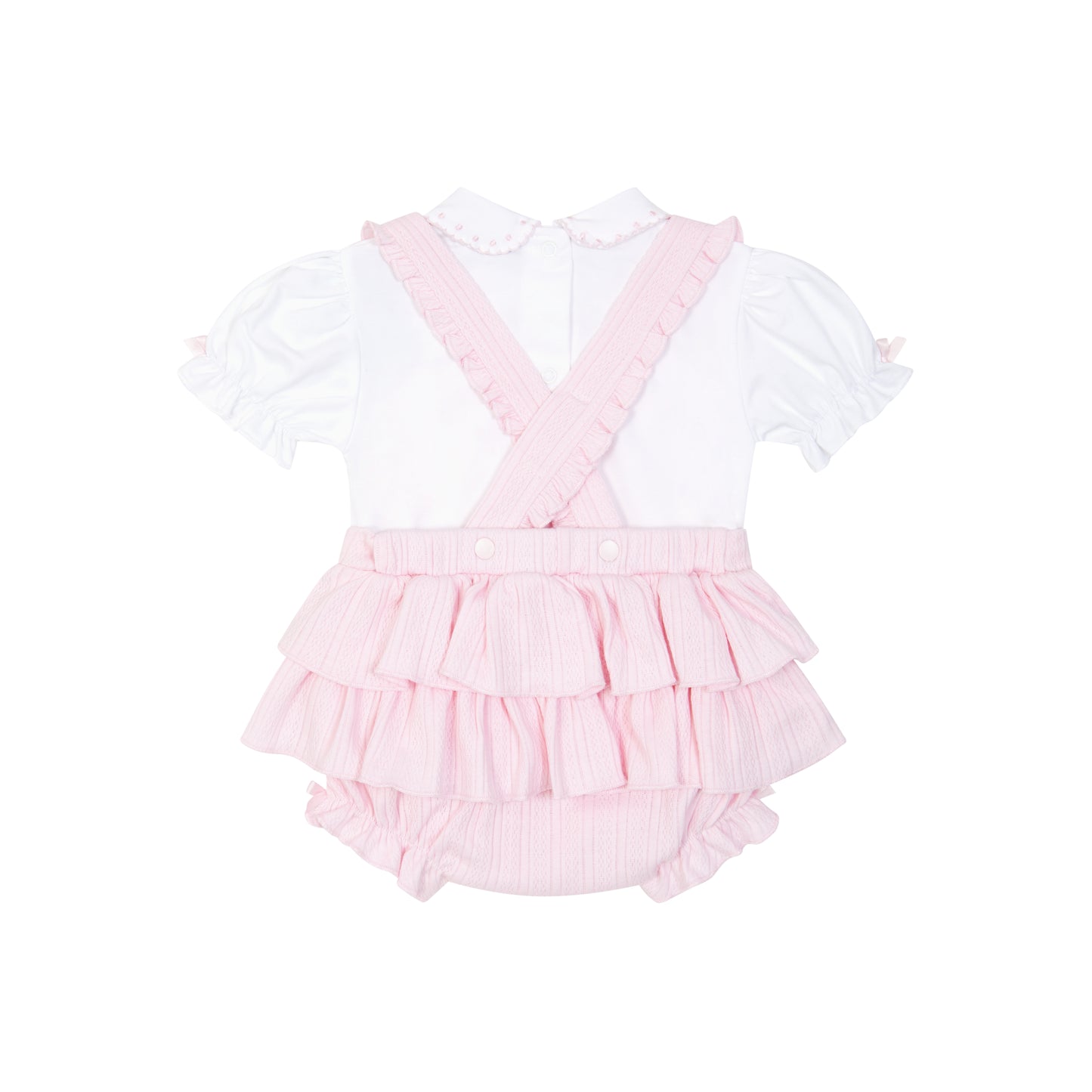 PA805B Pastels Frill Romper Dungaree - Helena