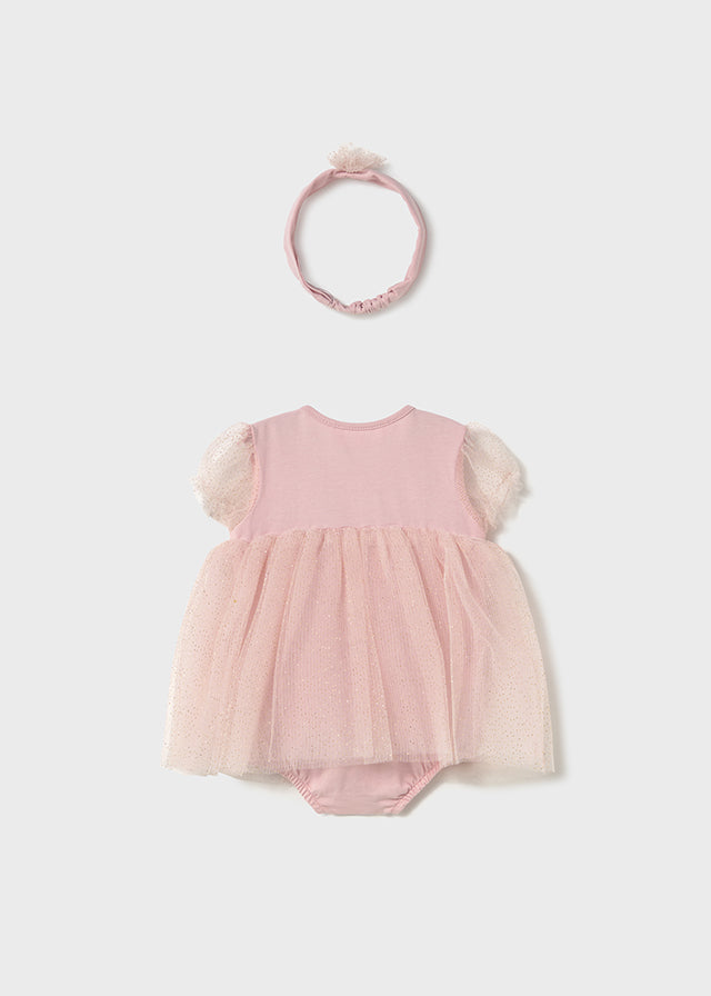 1659 Mayoral Tulle Dress Romper with Hairband