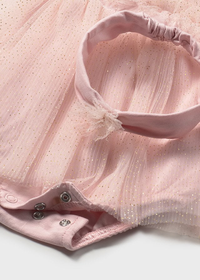 1659 Mayoral Tulle Dress Romper with Hairband