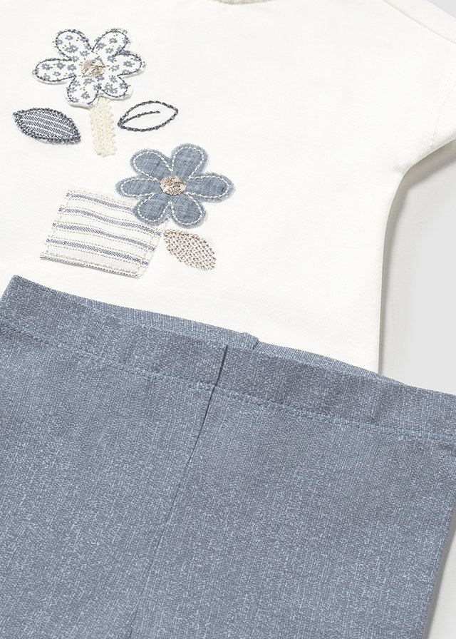 1762 Mayoral Flower Legging Set