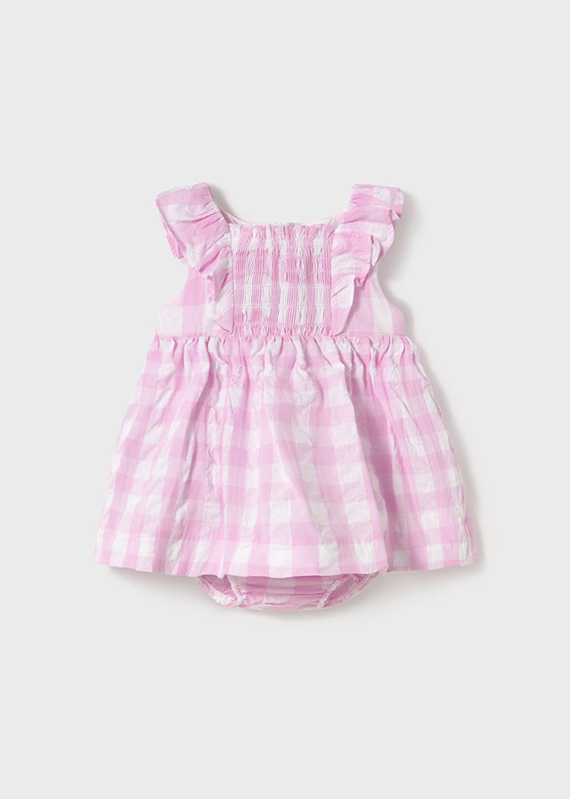1912 Mayoral Large Gingham Print Seersucker Dress