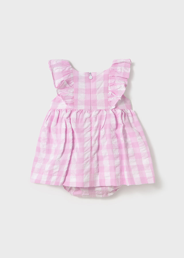 1912 Mayoral Large Gingham Print Seersucker Dress