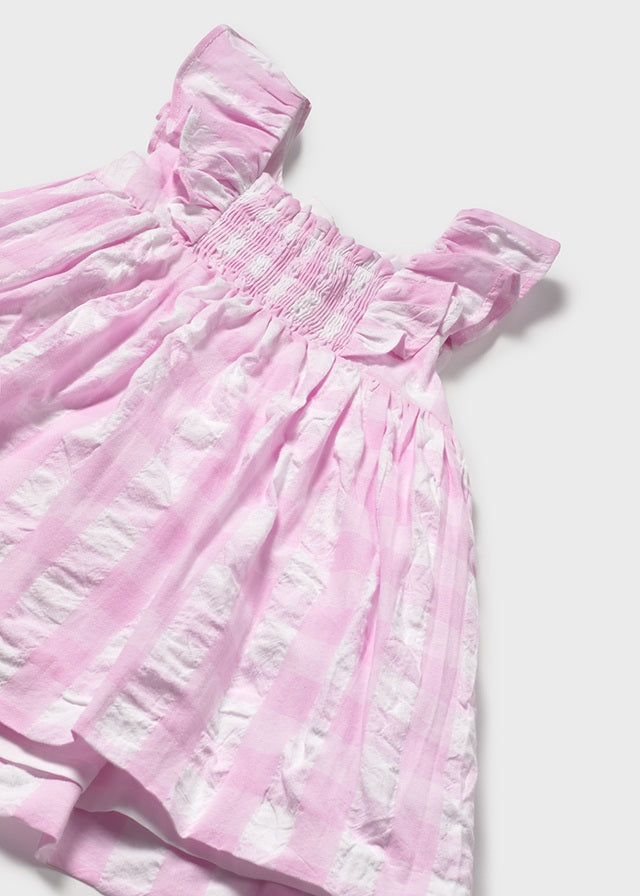 1912 Mayoral Large Gingham Print Seersucker Dress