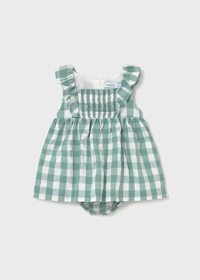 1912 Mayoral Large Gingham Print Seersucker Dress