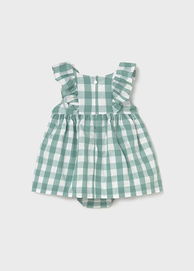 1912 Mayoral Large Gingham Print Seersucker Dress