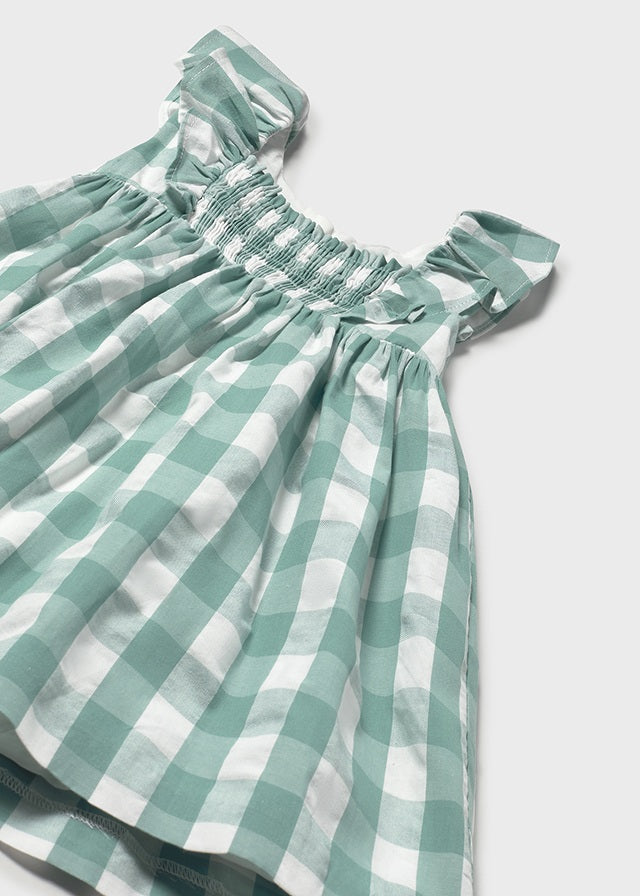 1912 Mayoral Large Gingham Print Seersucker Dress