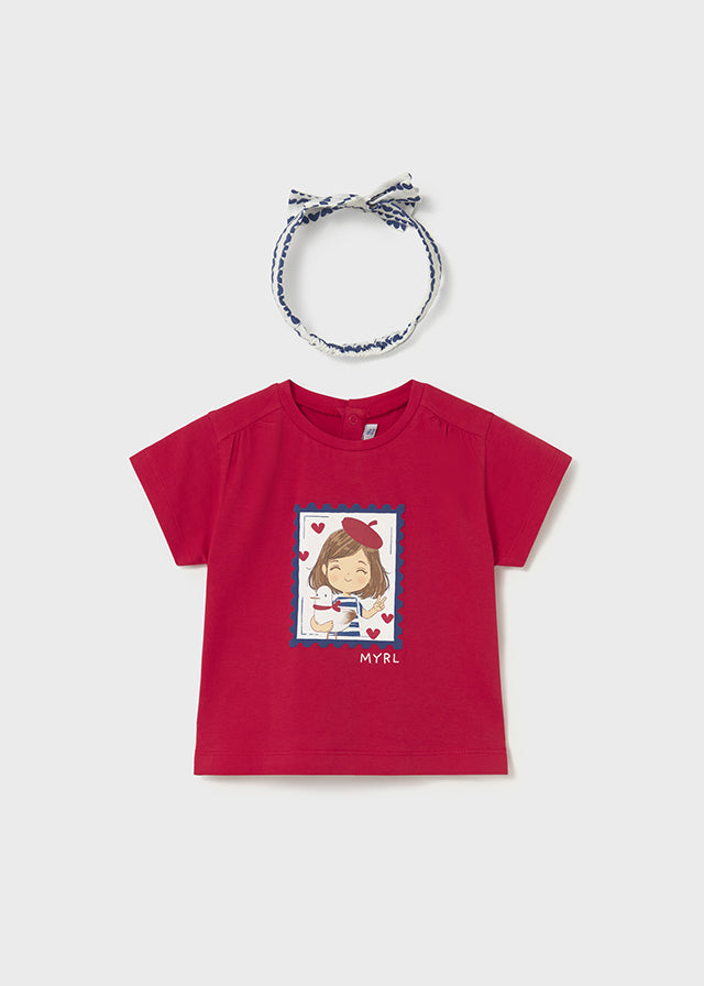 1081 Mayoral Girl Print T-Shirt and Hairband