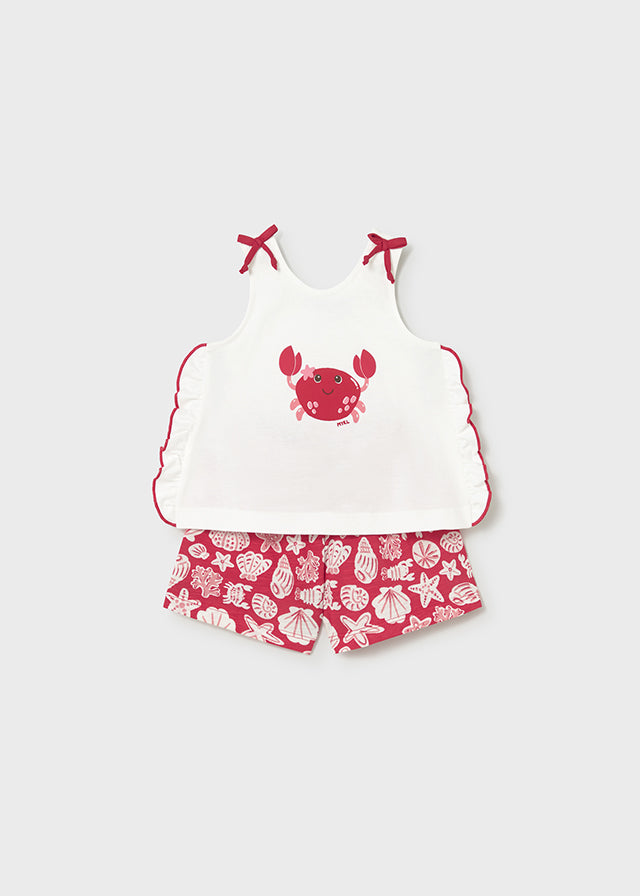 1210 Mayoral Crab Print Shorts Set