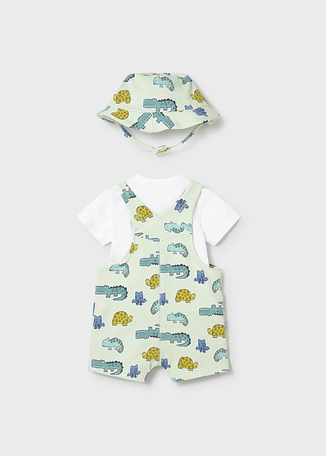 1624 Mayoral Fun print Dungaree Set with Hat