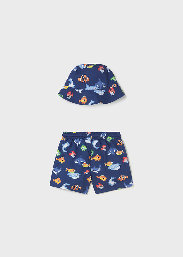 1660 Mayoral Swim & Hat Short Set