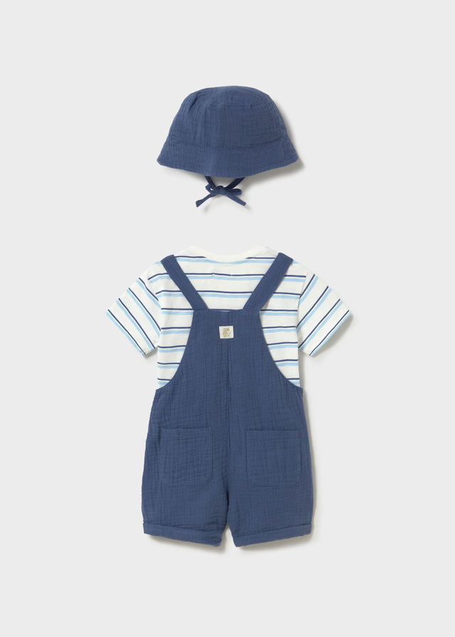 1663 Mayoral Dungaree and Hat 3 Piece Set