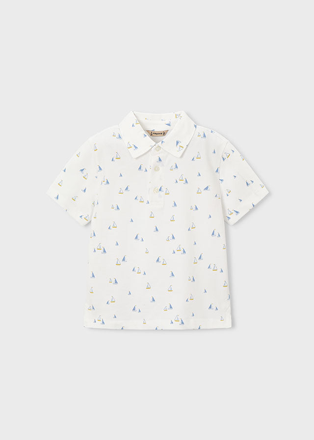 3101 Mayoral Nautical Boat Print Polo