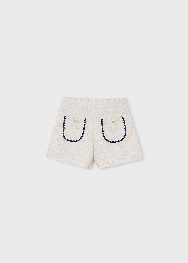 3219 Mayoral Linen Style Patch Pocket Shorts