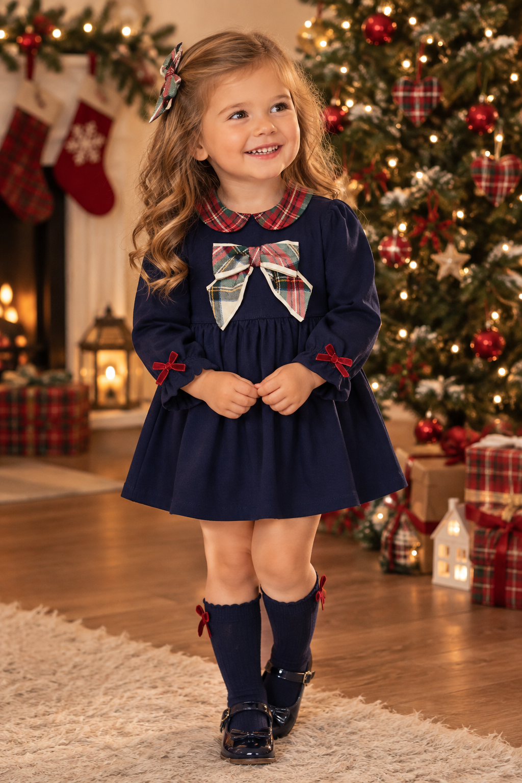 Deolinda Tartan Bow Dress 126420
