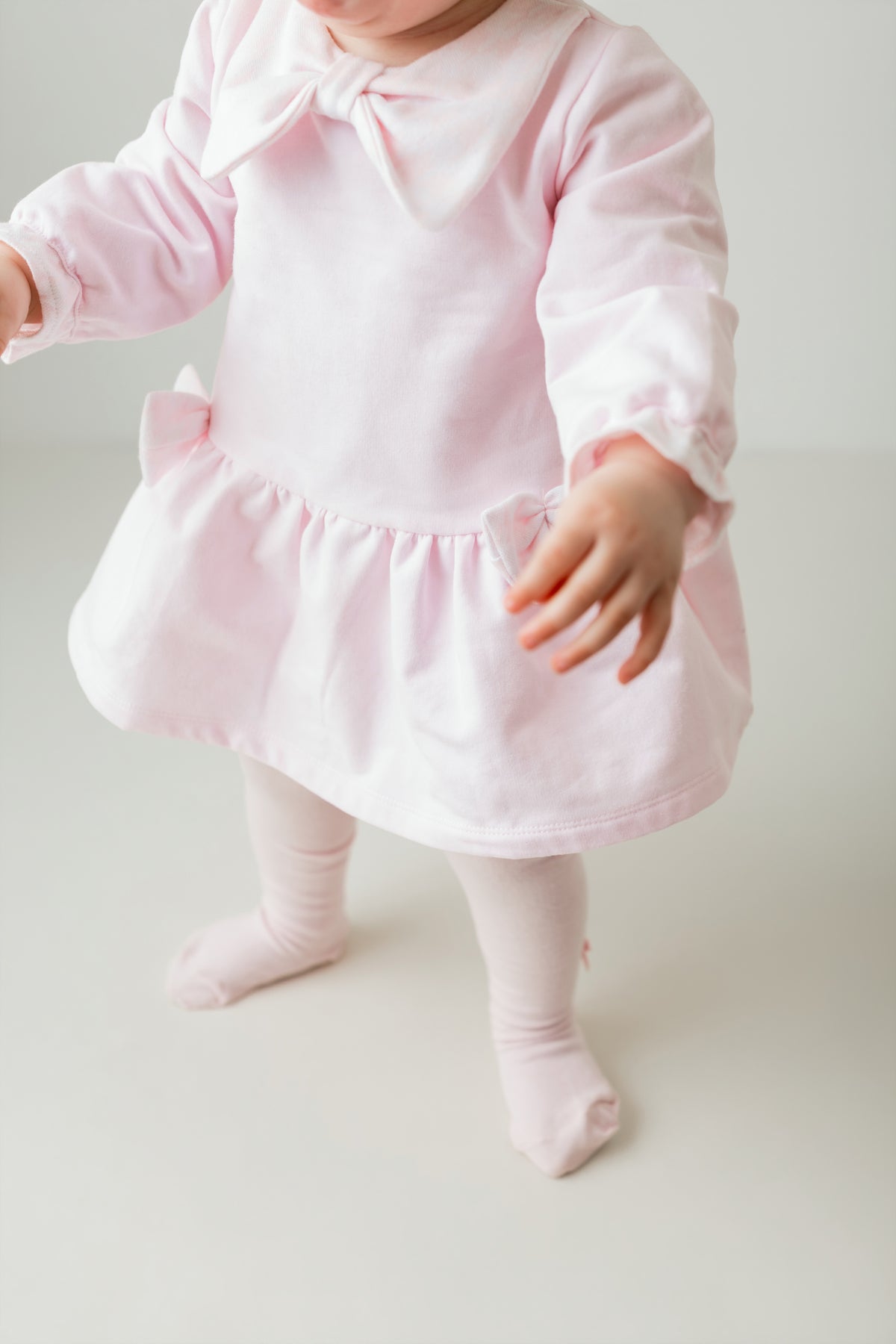 Pastels & Co. Megan Soft Collared Bow Dress for Girls 2002N - Little VIPS