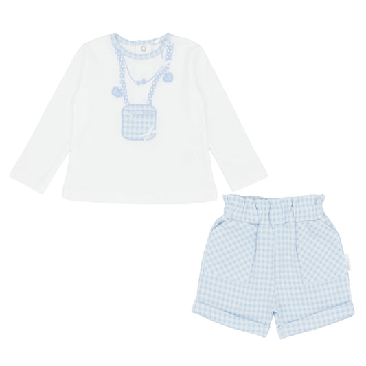 1.PA311A Pastels Afador 2 Piece Gingham Shorts Set