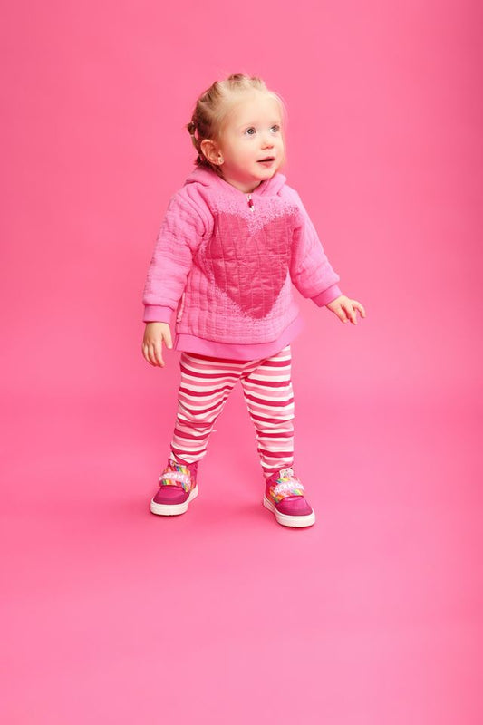 8727 Agatha Ruiz de la Prada Striped Legging  and Heart Hoodie Set
