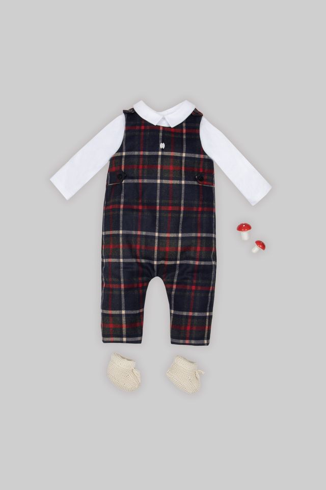 PAP33135 Patachou Tartan Dungaree
