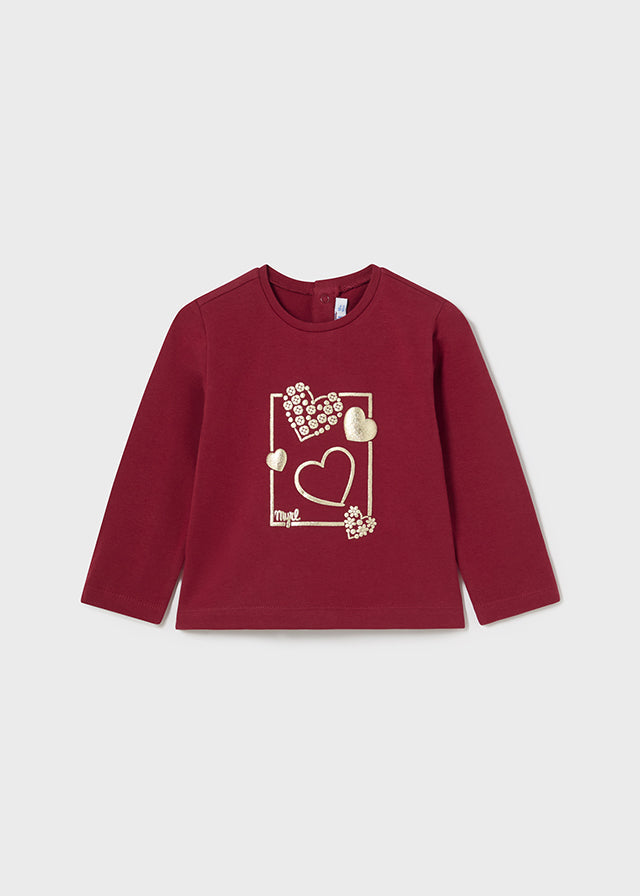 116 Mayoral Long Sleeve Gold Heart T-Shirt-littlevips-littlevips