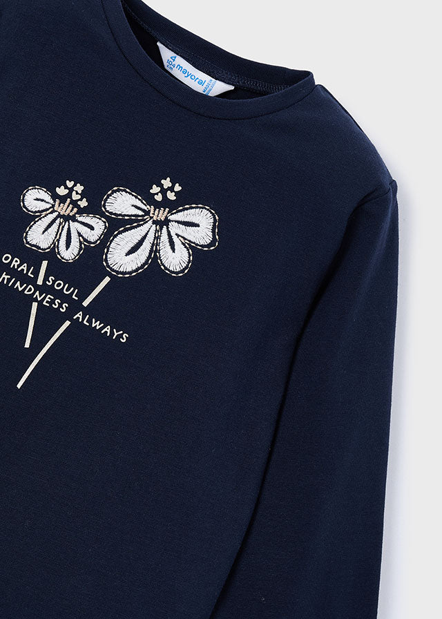 178 Mayoral Long Sleeve Flower T-Shirt