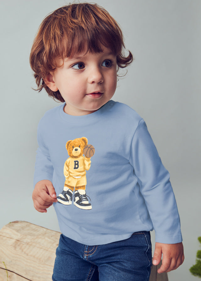 2058 Mayoral Long Sleeve Teddy Print T-Shirt