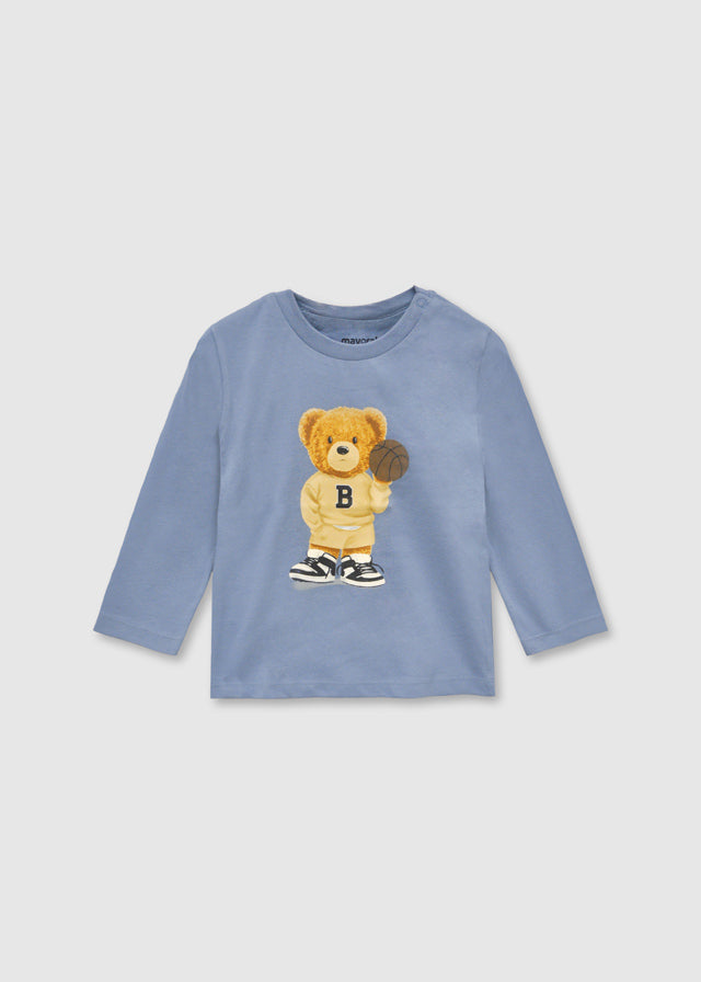 2058 Mayoral Long Sleeve Teddy Print T-Shirt