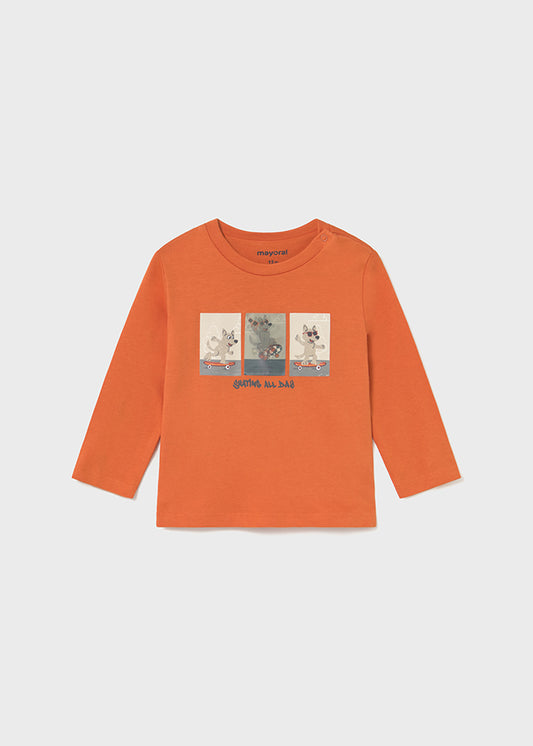 2063 Mayoral Cool Dog Print Long Sleeved T-Shirt