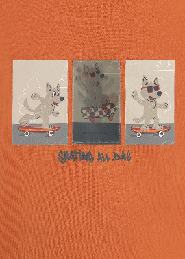 2063 Mayoral Cool Dog Print Long Sleeved T-Shirt