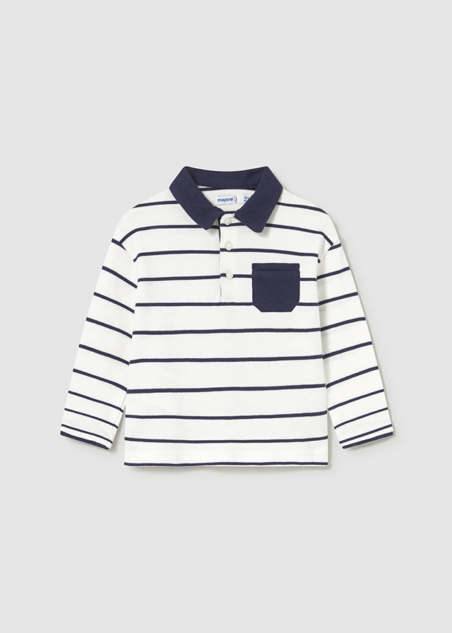 2103 Mayoral Long Sleeved Striped Poloshirt