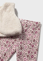 2739 Mayoral 3 Piece Legging Set with Faux Fur Gilet