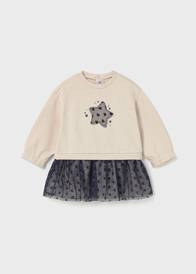 2912 Mayoral Sweatshirt Tulle Star Dress