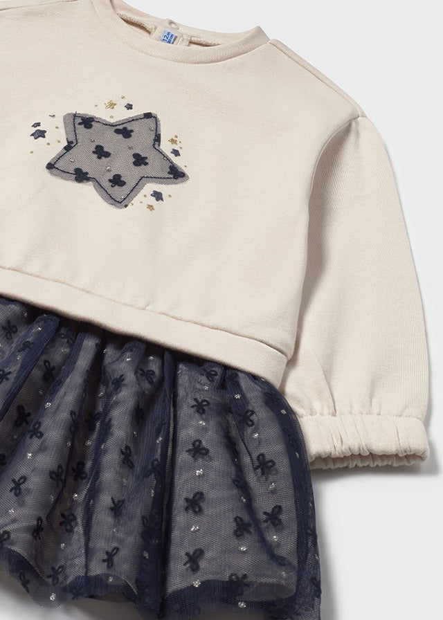 2912 Mayoral Sweatshirt Tulle Star Dress