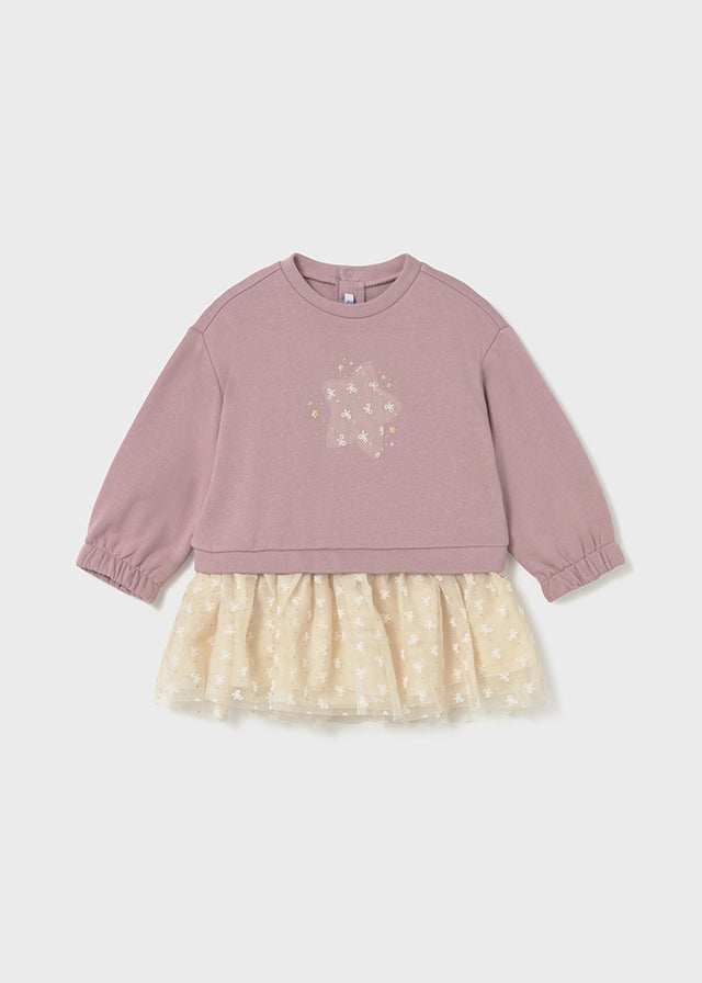 2912 Mayoral Sweatshirt Tulle Star Dress