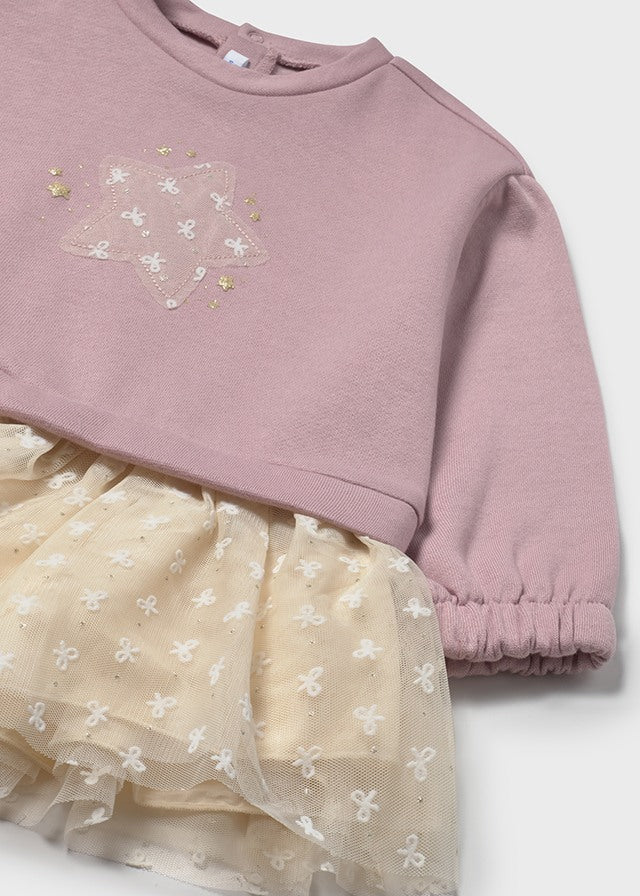 2912 Mayoral Sweatshirt Tulle Star Dress