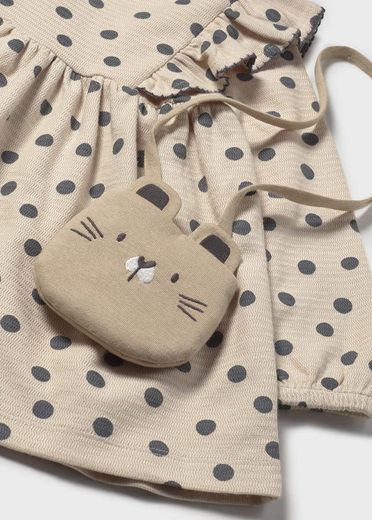 2920 Mayoral Polka Dot Dress with Bag