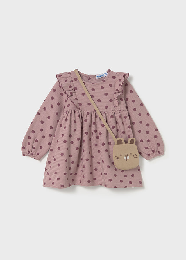 2920 Mayoral Polka Dot Dress with Bag