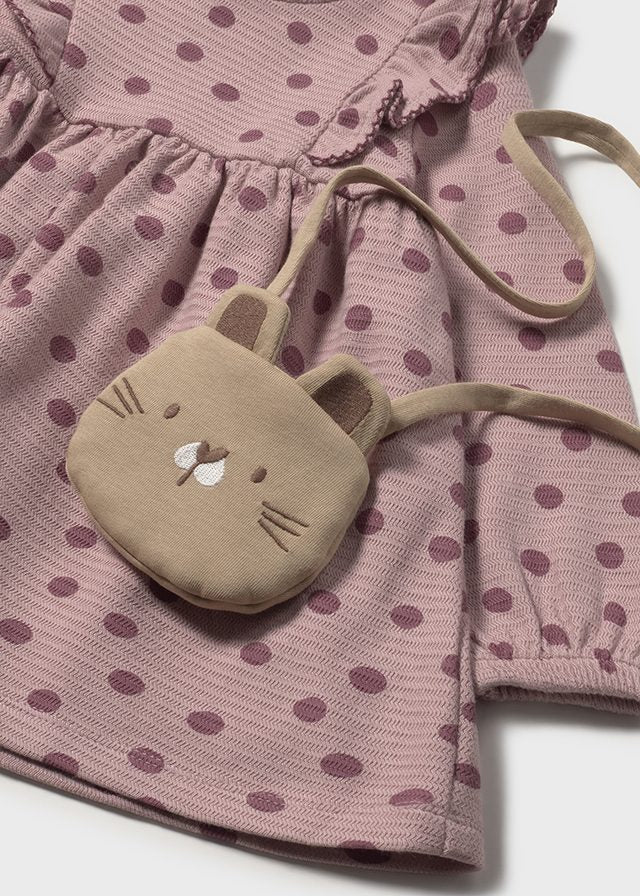 2920 Mayoral Polka Dot Dress with Bag