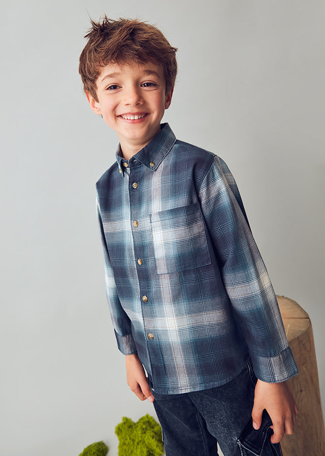 4127 Mayoral Long Sleeve Checked Shirt