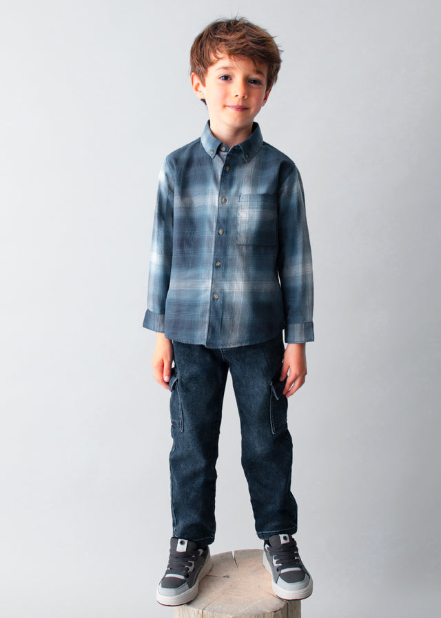 4127 Mayoral Long Sleeve Checked Shirt