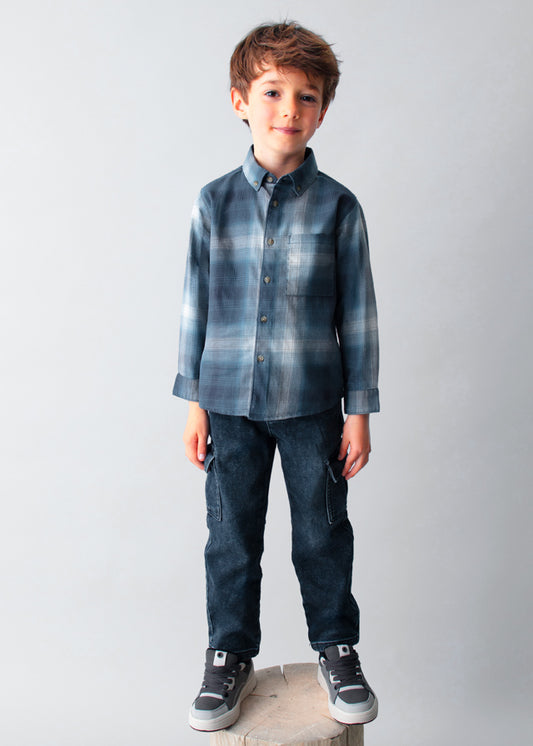 4127 Mayoral Long Sleeve Checked Shirt