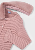 4311 Mayoral Dressy Faux Fur Collar Cardigan